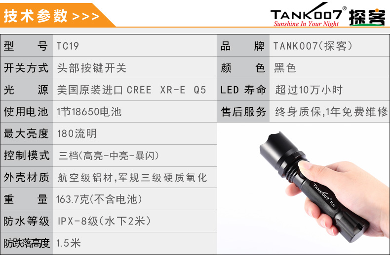 選購強光手電筒什么品牌好？探客TANK007手電筒生產(chǎn)廠家